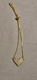 Luxe Pavé Heart Adjustable Bracelet