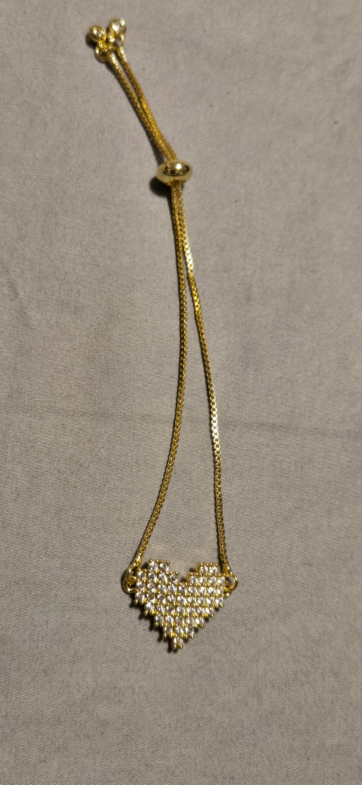 Luxe Pavé Heart Adjustable Bracelet