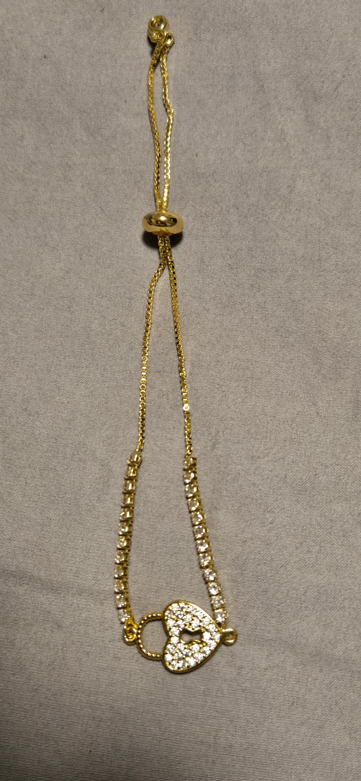 Luxe Lock Heart Adjustable Bracelet